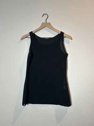 Pre-owned Yohji Yamamoto Perforated Mesh Jersey Tank Top In Black