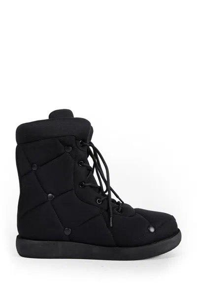 Yohji Yamamoto Pe/tricot Brushed Snow Boots In Black