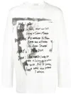 Yohji Yamamoto Pigment Long-sleeve T-shirt In White