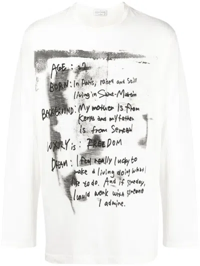 Yohji Yamamoto Pigment Long-sleeve T-shirt In White