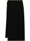 Yohji Yamamoto Pin-appliqué Wrap Skirt In Black