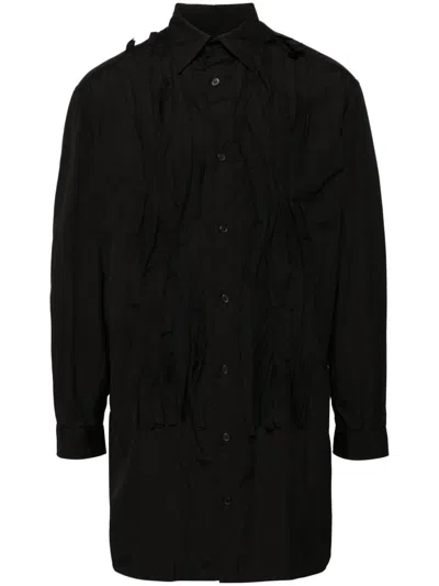 Yohji Yamamoto Pintuck-detailed Shirt In Black