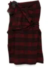 Yohji Yamamoto Plaid Asymmetric Skirt In Red