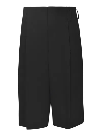 Yohji Yamamoto Plain Trouser Shorts In Black