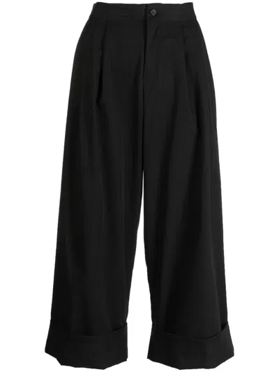 Yohji Yamamoto Hose Mit Falten In Black