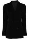 Yohji Yamamoto Pleat-detail Double-breasted Blazer In Black