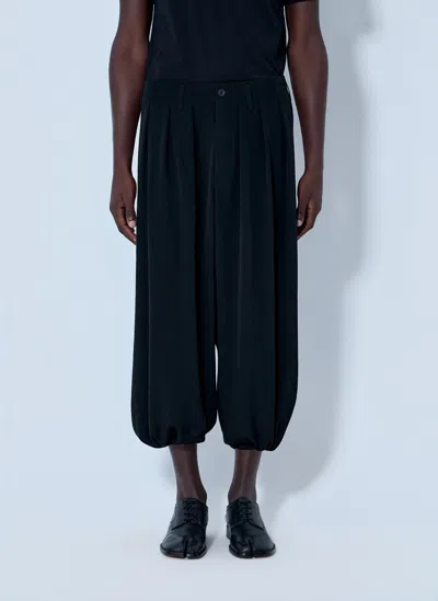 Yohji Yamamoto Pleated Drop-crotch Trousers In Black