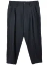 Yohji Yamamoto Pleat-detailing Straight Trousers In 黑色