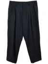 Yohji Yamamoto Pleat-detailing Straight Trousers In Black