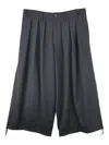 Yohji Yamamoto Pleated Wool Trousers In Black