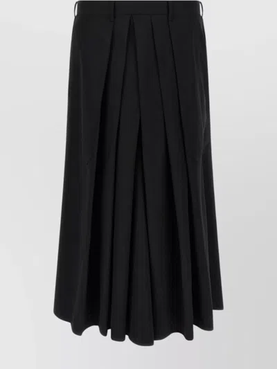 YOHJI YAMAMOTO PLEATED TROUSERS WITH BUTTON AND BELT LOOPS