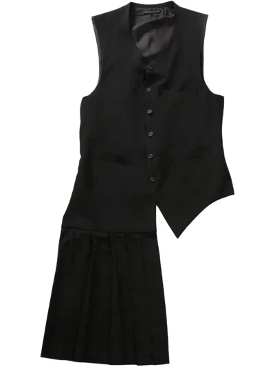 Yohji Yamamoto Pleated Waistcoat In Black
