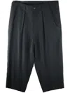 Yohji Yamamoto Graphic-print Pleated Tapered Trousers In Black