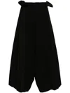 Yohji Yamamoto Black Wool Gabardine R Coin Pocket Trousers In Black