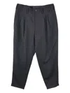 Yohji Yamamoto Pleated Wool Trousers In Blue