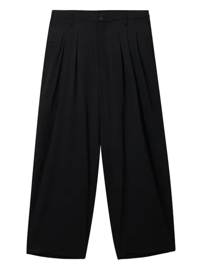 Yohji Yamamoto Pleated Wool Trousers In Black