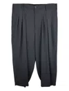 Yohji Yamamoto Pleated-wool Trousers In Gray