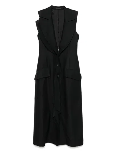 YOHJI YAMAMOTO PLUNGING V-NECK MIDI DRESS