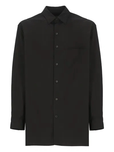 Yohji Yamamoto Pocket Long-sleeve Shirt In Black