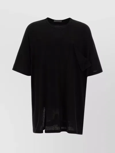 Yohji Yamamoto Pocket T-shirt With Short Sleeves And Round Neck In Burgundy