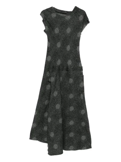Yohji Yamamoto Polka-dot Dress In Black