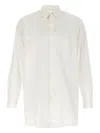 Yohji Yamamoto Cotton Shirt With Button-down Collar And Front Pocket In White