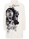 Yohji Yamamoto Portrait-print Striped Shirt In Neutrals