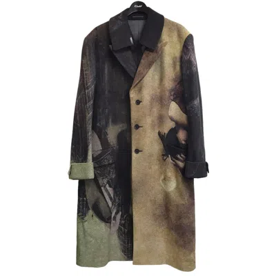 Pre-owned Yohji Yamamoto Pour Homme 22aw All-over Pattern Long Coat In Black