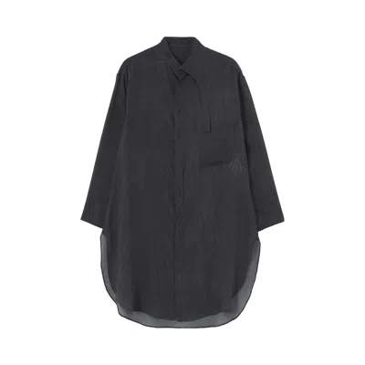 Pre-owned Yohji Yamamoto Pour Homme Asymmetric Long Blouse 'black' | Men's Size 3