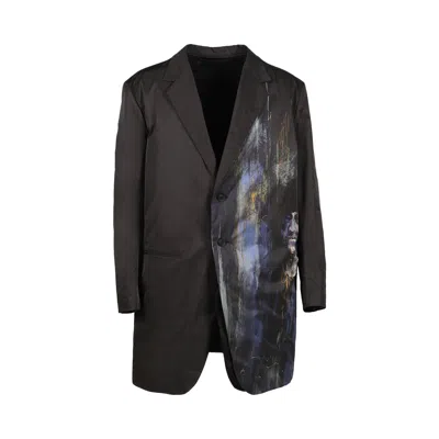 Pre-owned Yohji Yamamoto Pour Homme Asymmetric Silk Tailored Jacket 'black' | Men's Size 3