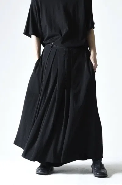 Pre-owned Yohji Yamamoto Pour Homme Aw16 Wool Hakama Pants In Black