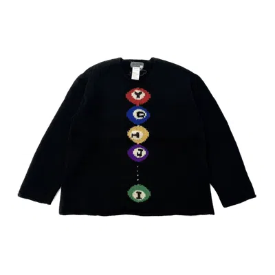 Pre-owned Yohji Yamamoto Pour Homme Aw1997 “yohji” Signature Billiards Sweater In Black