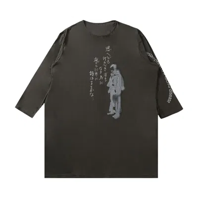 Pre-owned Yohji Yamamoto Pour Homme Big Long-sleeve Pt Shirt 'charcoal' | Black | Men's Size 3