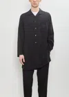Yohji Yamamoto Pour Homme Button Collar Long Shirt In Black