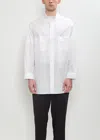 Yohji Yamamoto Pour Homme Chain Stitch No Collar Shirt In White