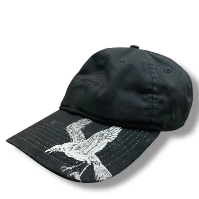 Pre-owned Yohji Yamamoto Pour Homme Embroidered Crow Print Cap In Black