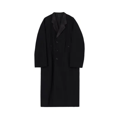Pre-owned Yohji Yamamoto Pour Homme Grosgrain Lining Pt Raglan Coat 'black' | Men's Size 1