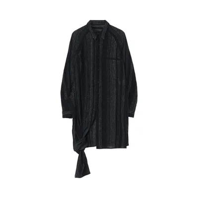 Pre-owned Yohji Yamamoto Pour Homme Hem Knot Stripe Shirt 'black' | Men's Size 2