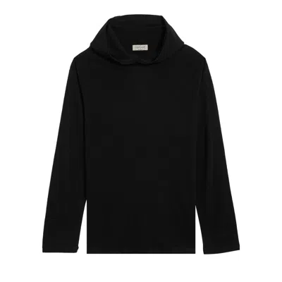 Pre-owned Yohji Yamamoto Pour Homme Hooded Long-sleeve Shirt 'black' | Men's Size 3