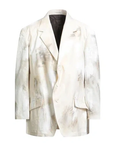 Yohji Yamamoto Pour Homme Man Blazer Cream Size 4 Cotton In White