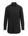 Yohji Yamamoto Pour Homme Man Shirt Black Size 2 Cellulose In Black