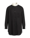 Yohji Yamamoto Pour Homme Man Shirt Black Size 4 Cellulose, Cotton In Black