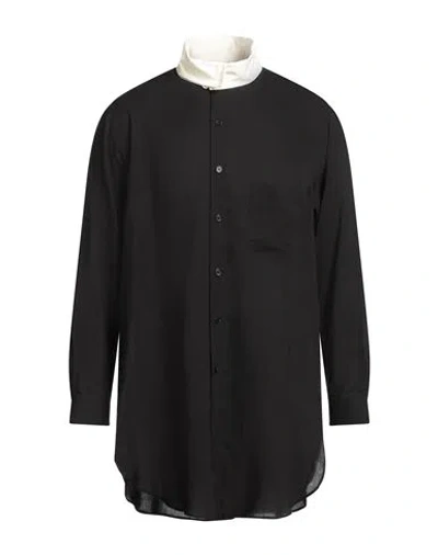 Yohji Yamamoto Pour Homme Man Shirt Black Size 4 Cellulose, Cotton
