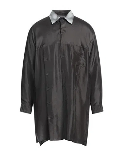 Yohji Yamamoto Pour Homme Man Shirt Lead Size 3 Silk In Gray