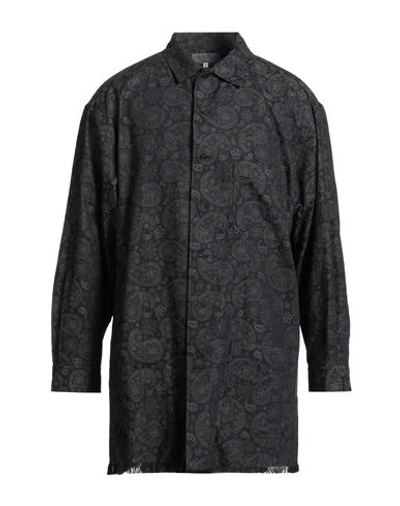 Yohji Yamamoto Pour Homme Man Shirt Midnight Blue Size 3 Cotton In Black