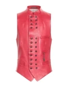 Yohji Yamamoto Pour Homme Man Tailored Vest Red Size 4 Leather, Cotton, Linen In Red