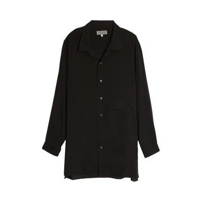 Pre-owned Yohji Yamamoto Pour Homme Open Collar Blouse 'black' | Men's Size 3