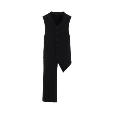 Pre-owned Yohji Yamamoto Pour Homme Pleated Vest 'black' | Men's Size 3