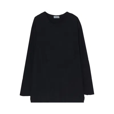Pre-owned Yohji Yamamoto Pour Homme Round Neck Long-sleeve Shirt 'black' | Men's Size 3