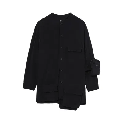 Pre-owned Yohji Yamamoto Pour Homme Stand Collar Coat 'black' | Men's Size 3